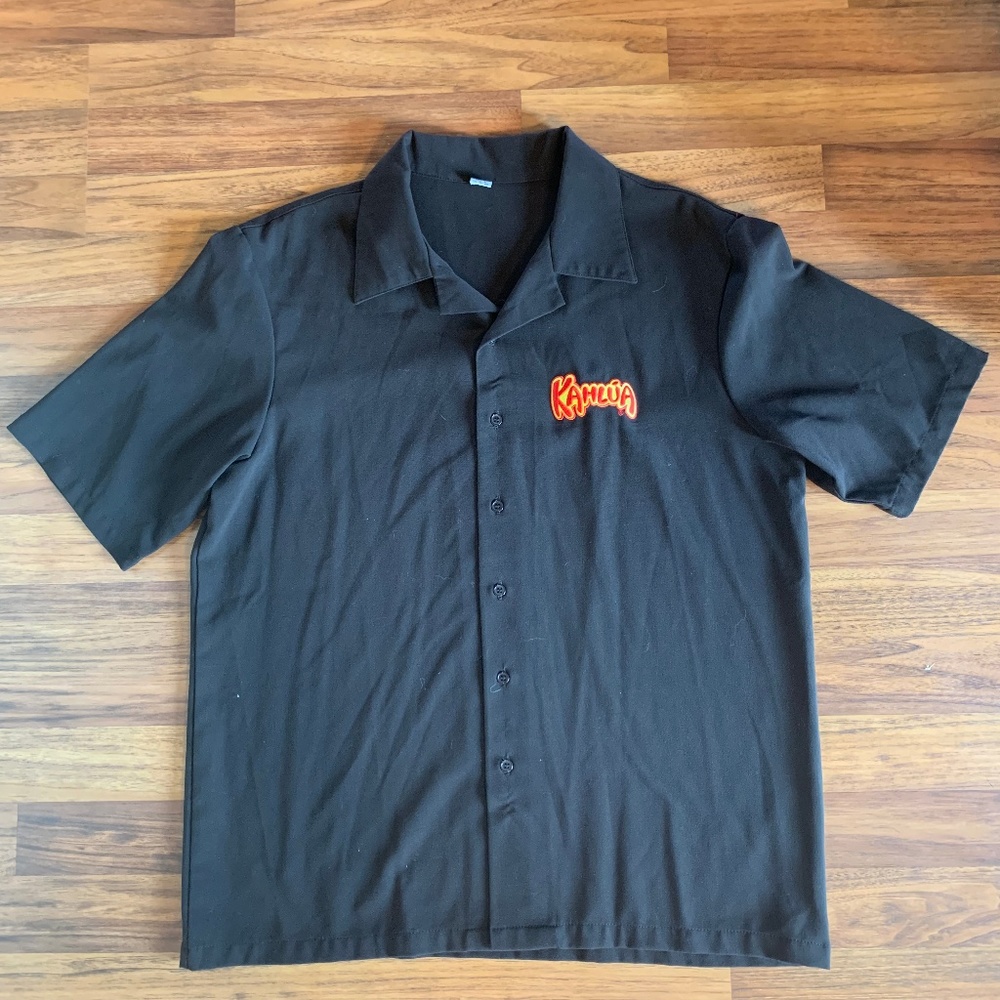 Kahlua XL Black Button Up Short Sleeve Shirt